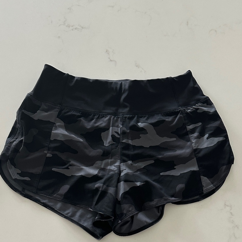 Athleta Black Camo Athletic Shorts